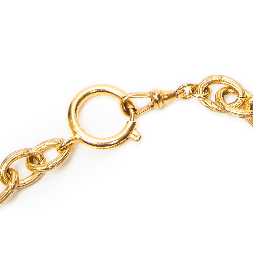 Necklace CC Rhinestone Pendant Necklace Gold Gold Plated