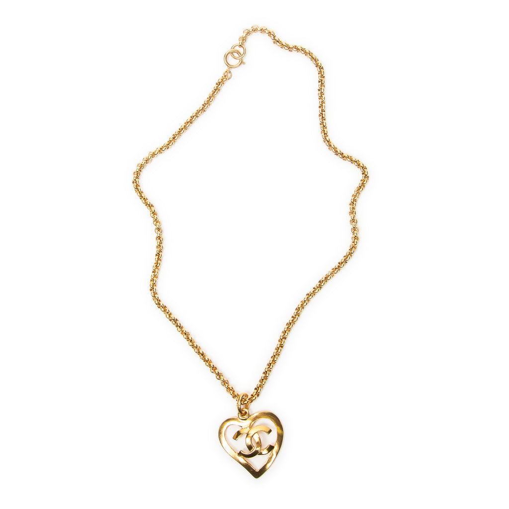 Necklace CC Heart Pendant Necklace Gold Gold Plated