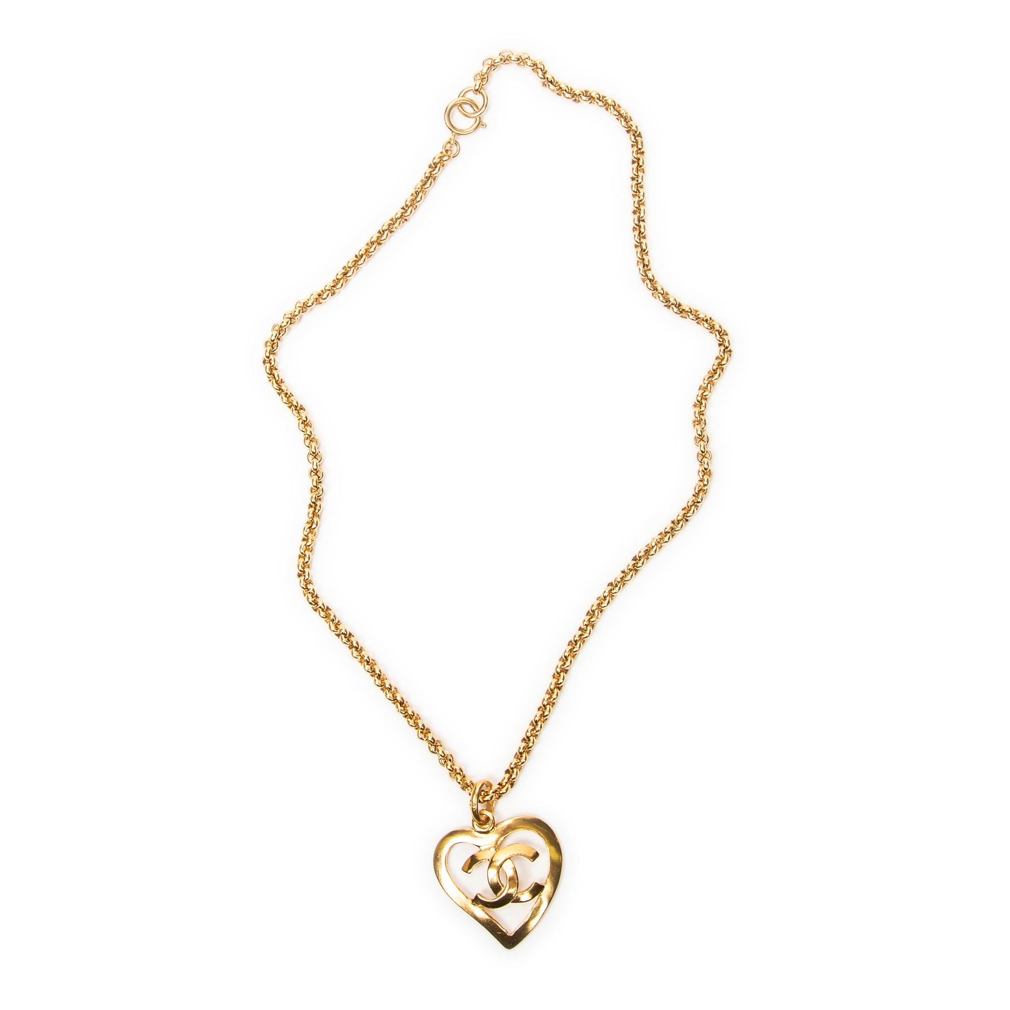 Necklace CC Heart Pendant Necklace Gold Gold Plated