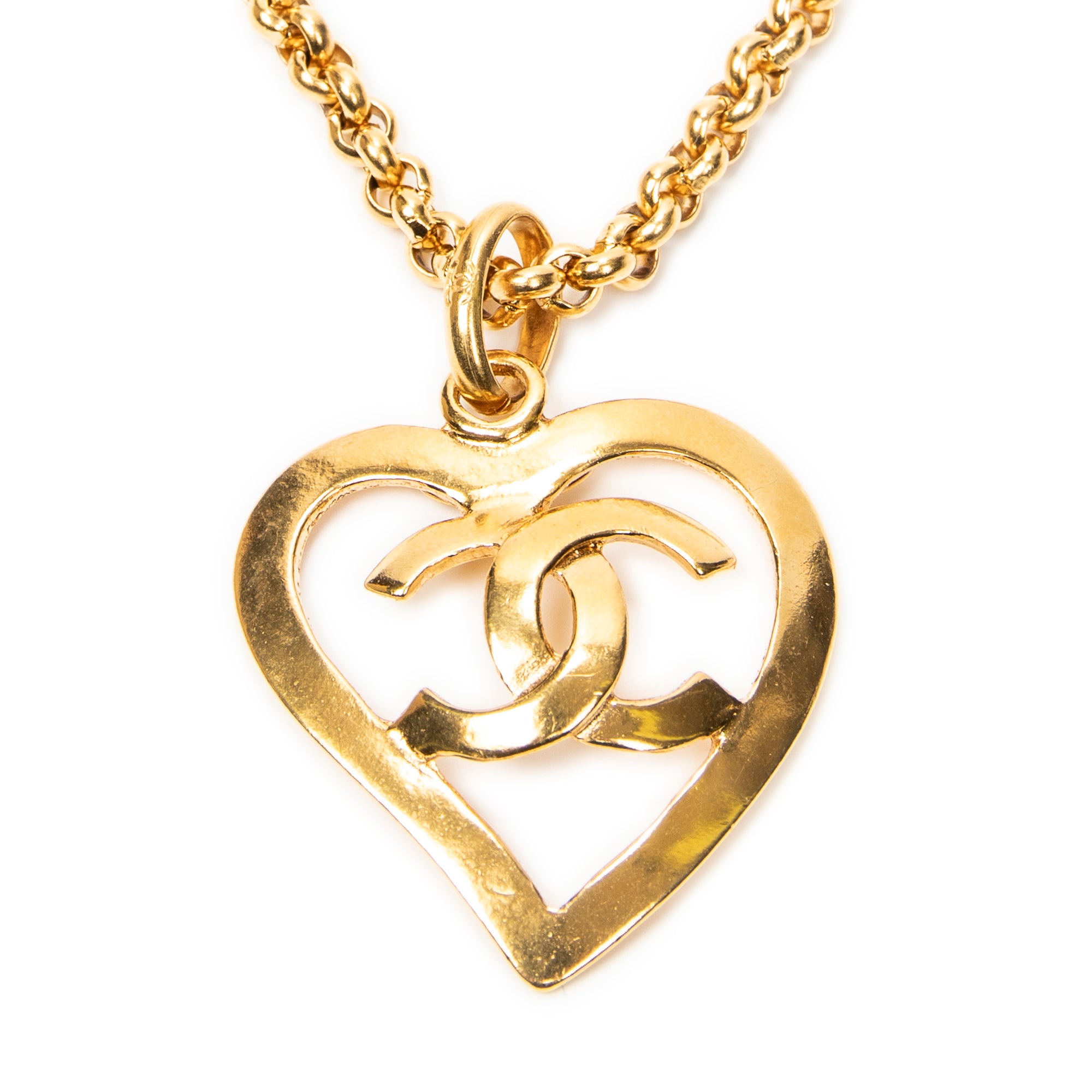 Necklace CC Heart Pendant Necklace Gold Gold Plated
