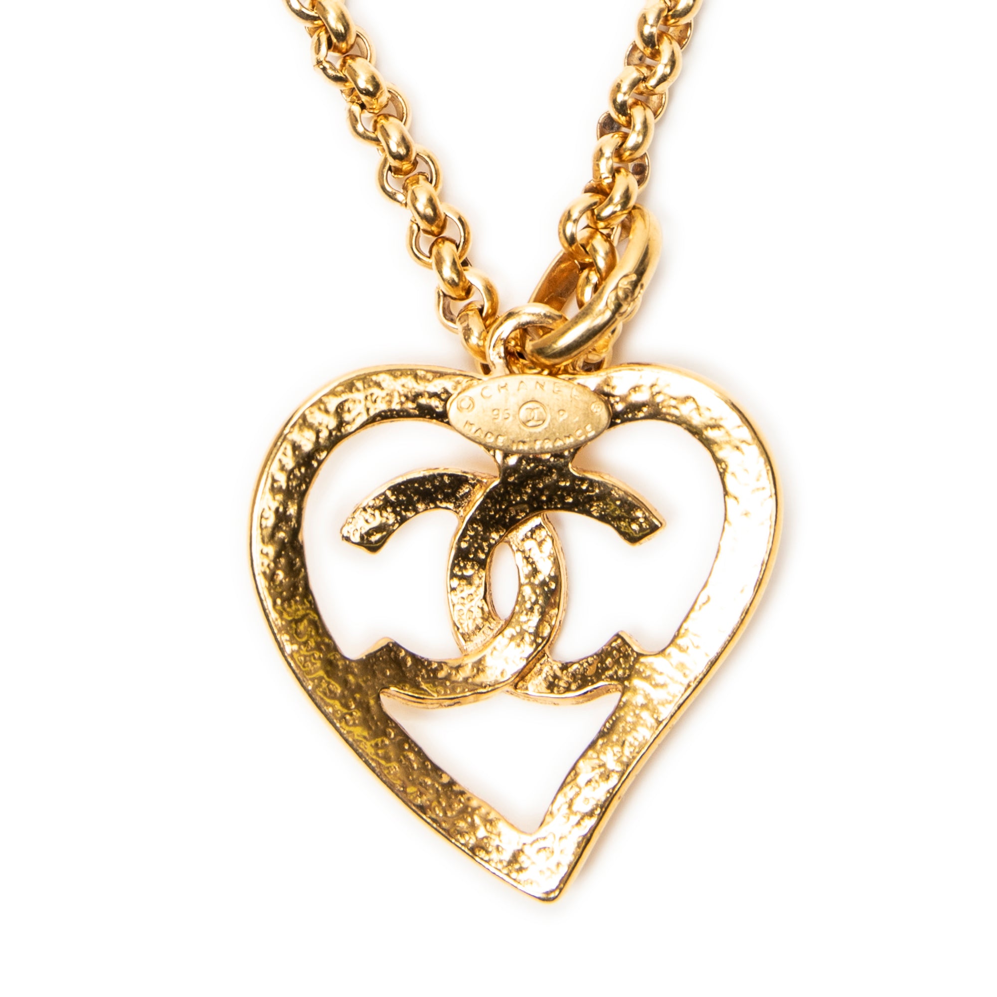 Necklace CC Heart Pendant Necklace Gold Gold Plated