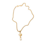 Necklace CC Faux Pearl Pendant Necklace Gold Gold Plated
