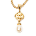 Necklace CC Faux Pearl Pendant Necklace Gold Gold Plated