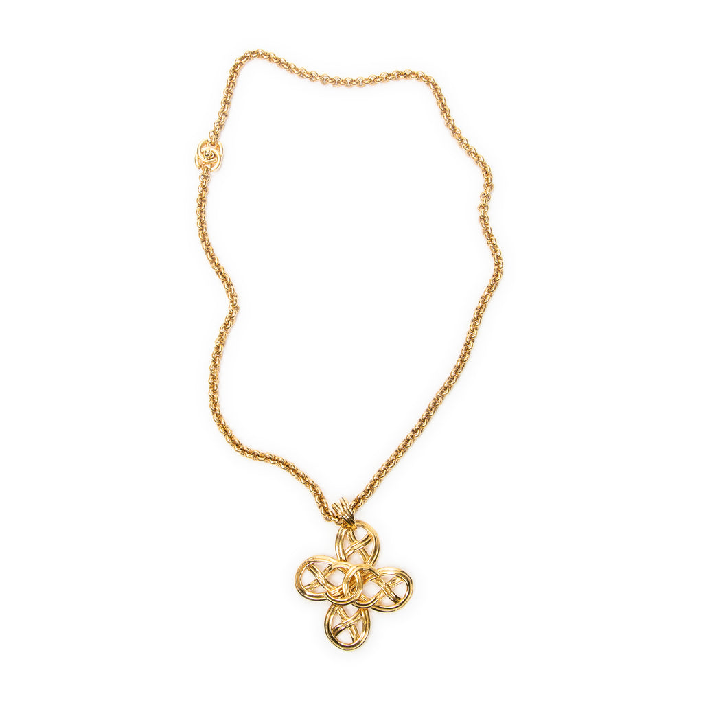 Necklace CC Cross Pendant Necklace Gold Gold Plated