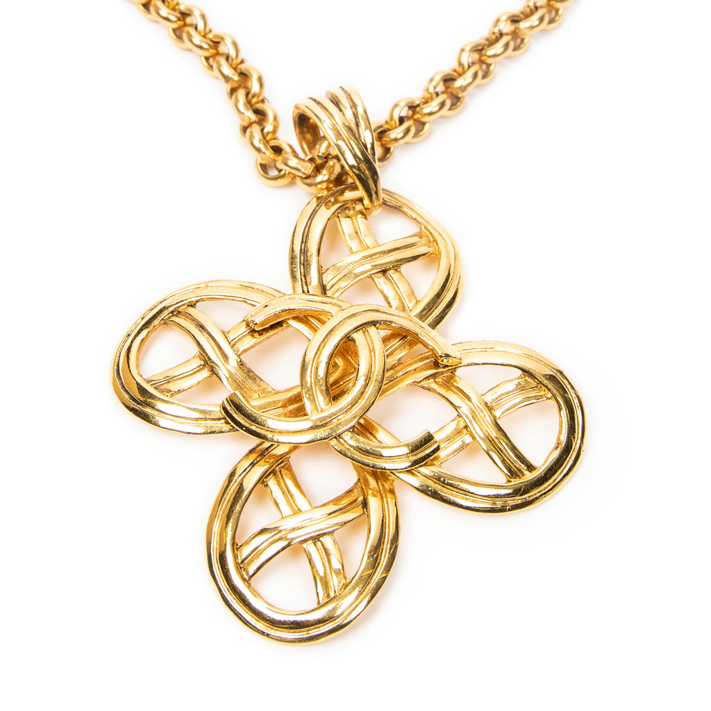 Necklace CC Cross Pendant Necklace Gold Gold Plated
