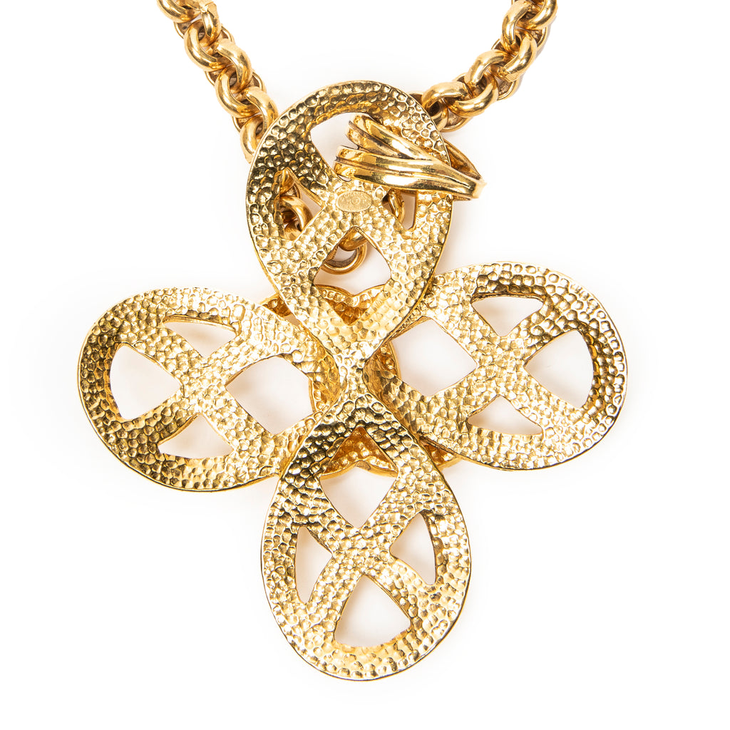 Necklace CC Cross Pendant Necklace Gold Gold Plated