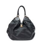 Shoulder Bag XL Hobo Black Mahina Leather