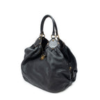 Shoulder Bag XL Hobo Black Mahina Leather