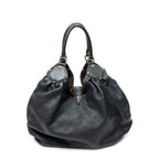 Shoulder Bag XL Hobo Black Mahina Leather