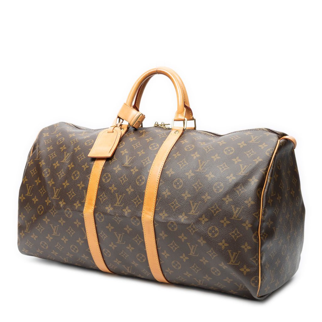 Travel Bag Keepall 55 Brown Monogram Canvas