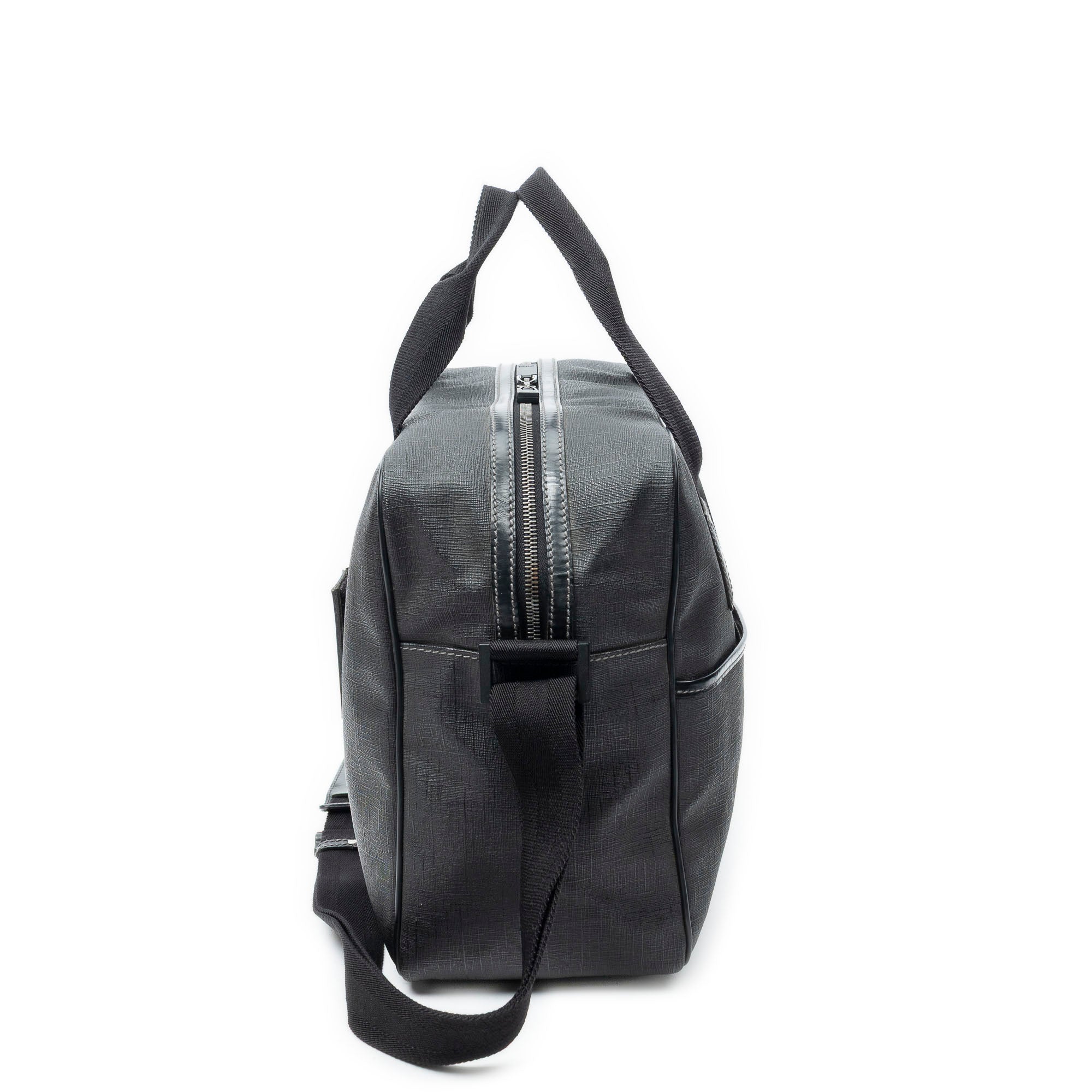 Shoulder Bag Interlocking G Briefcase Bag Black Coated Canvas