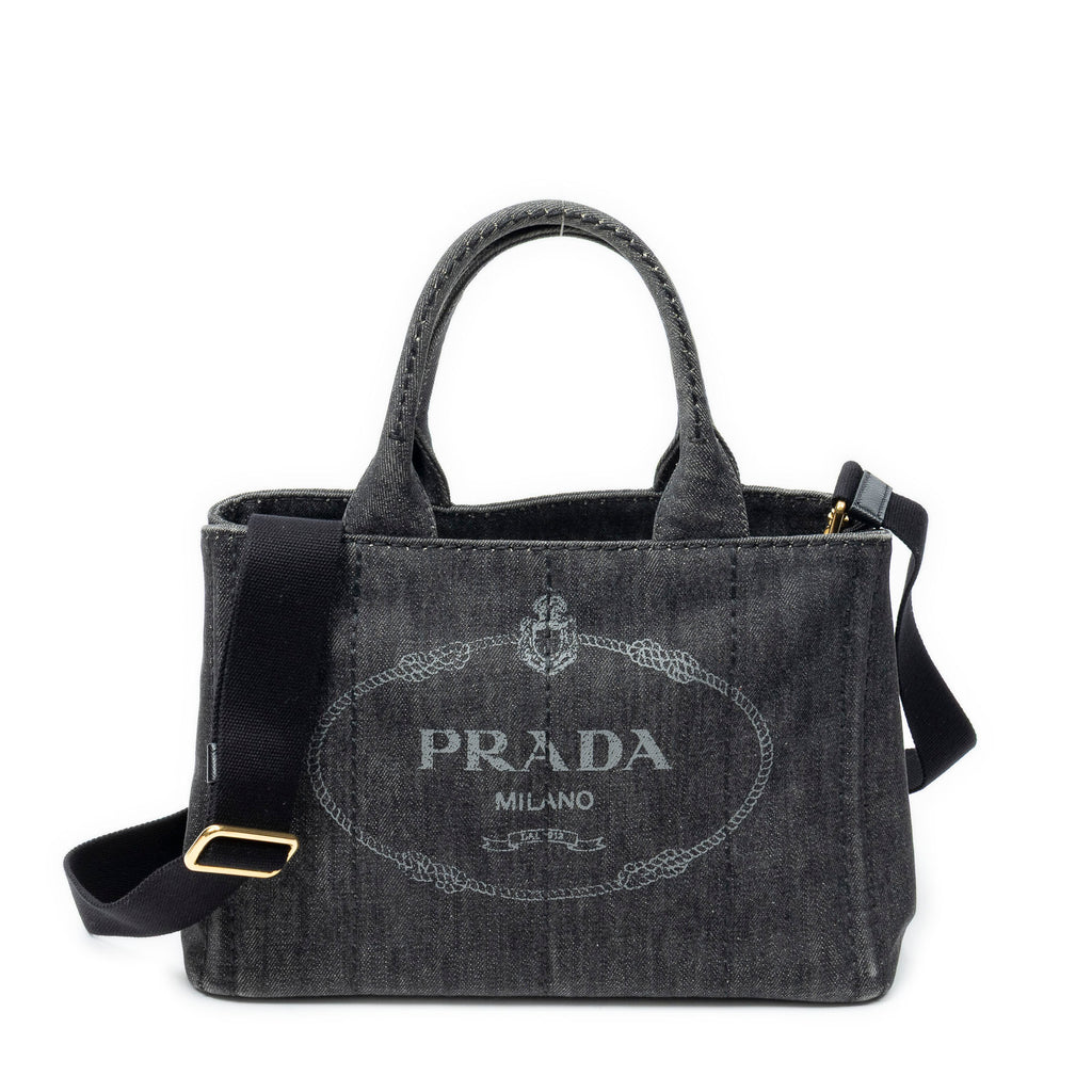 Shoulder Bag Small Canapa Tote Black Canapa Denim Canvas