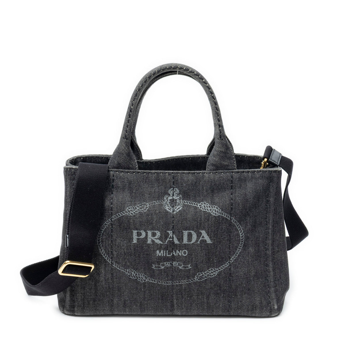 Shoulder Bag Small Canapa Tote Black Canapa Denim Canvas
