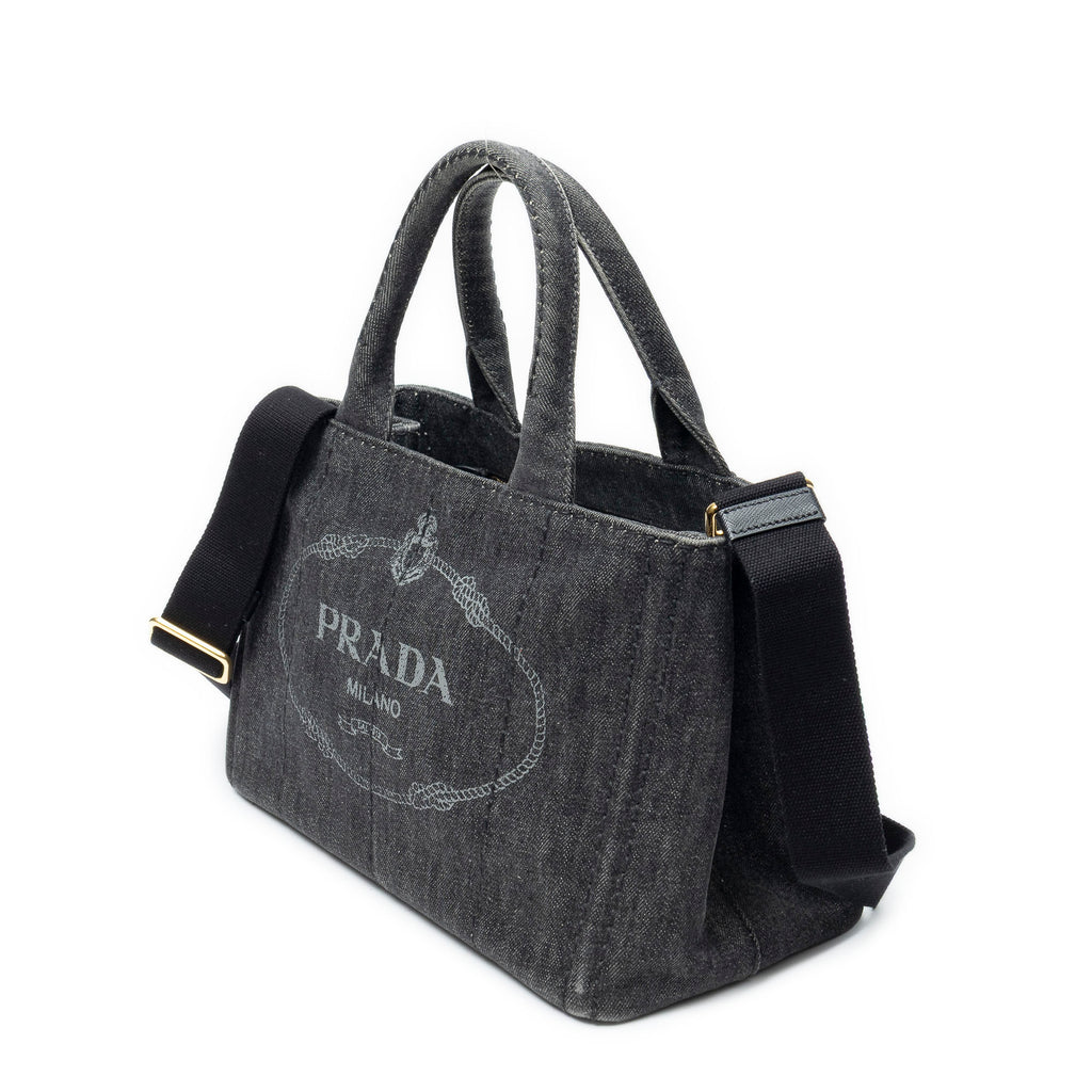 Shoulder Bag Small Canapa Tote Black Canapa Denim Canvas