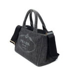 Shoulder Bag Small Canapa Tote Black Canapa Denim Canvas
