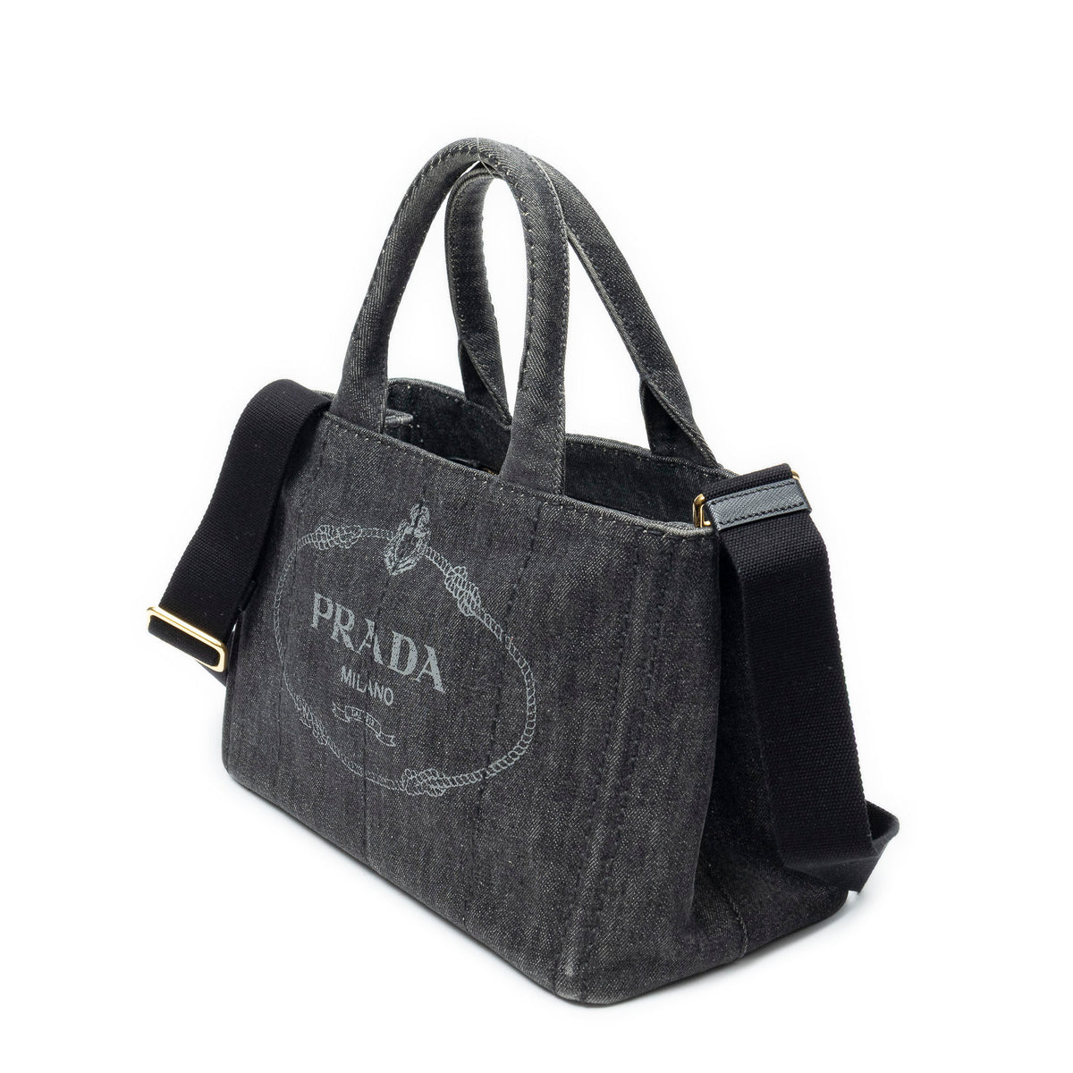 Shoulder Bag Small Canapa Tote Black Canapa Denim Canvas