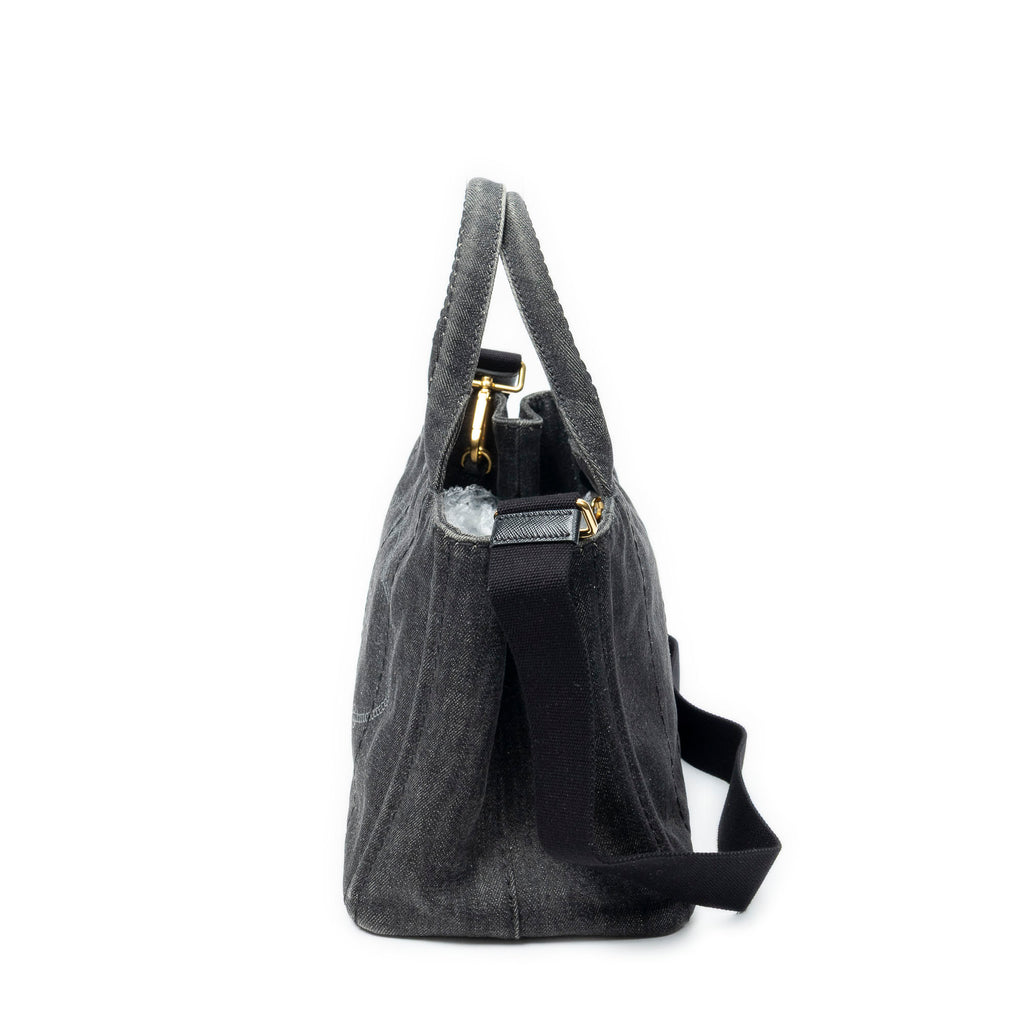 Shoulder Bag Small Canapa Tote Black Canapa Denim Canvas