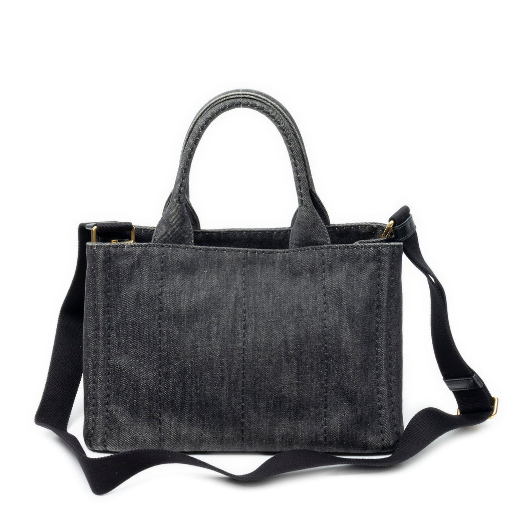 Shoulder Bag Small Canapa Tote Black Canapa Denim Canvas