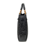 Shoulder Bag Bamboo Tote Black Monogrammed Canvas