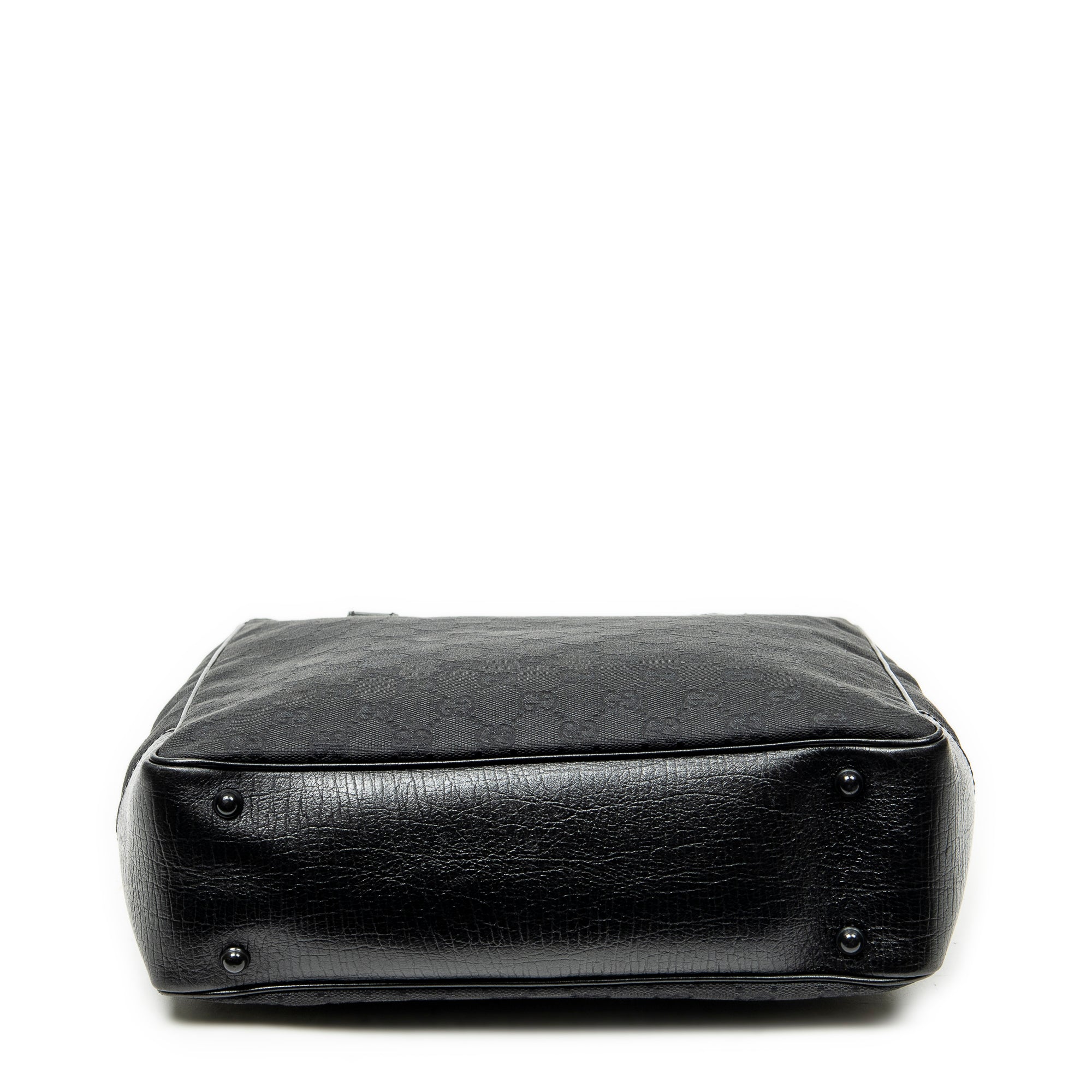 Shoulder Bag Bamboo Tote Black Monogrammed Canvas