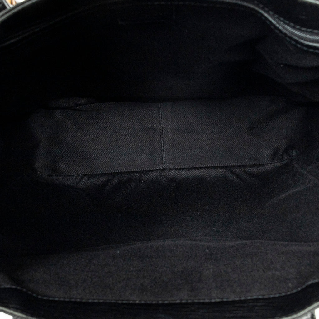 Shoulder Bag Bamboo Tote Black Monogrammed Canvas