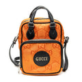 Shoulder Bag Small Messenger Crossbody Orange Monogrammed Nylon Canvas