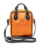 Shoulder Bag Small Messenger Crossbody Orange Monogrammed Nylon Canvas
