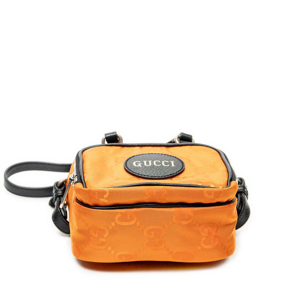 Shoulder Bag Small Messenger Crossbody Orange Monogrammed Nylon Canvas