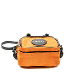 Shoulder Bag Small Messenger Crossbody Orange Monogrammed Nylon Canvas