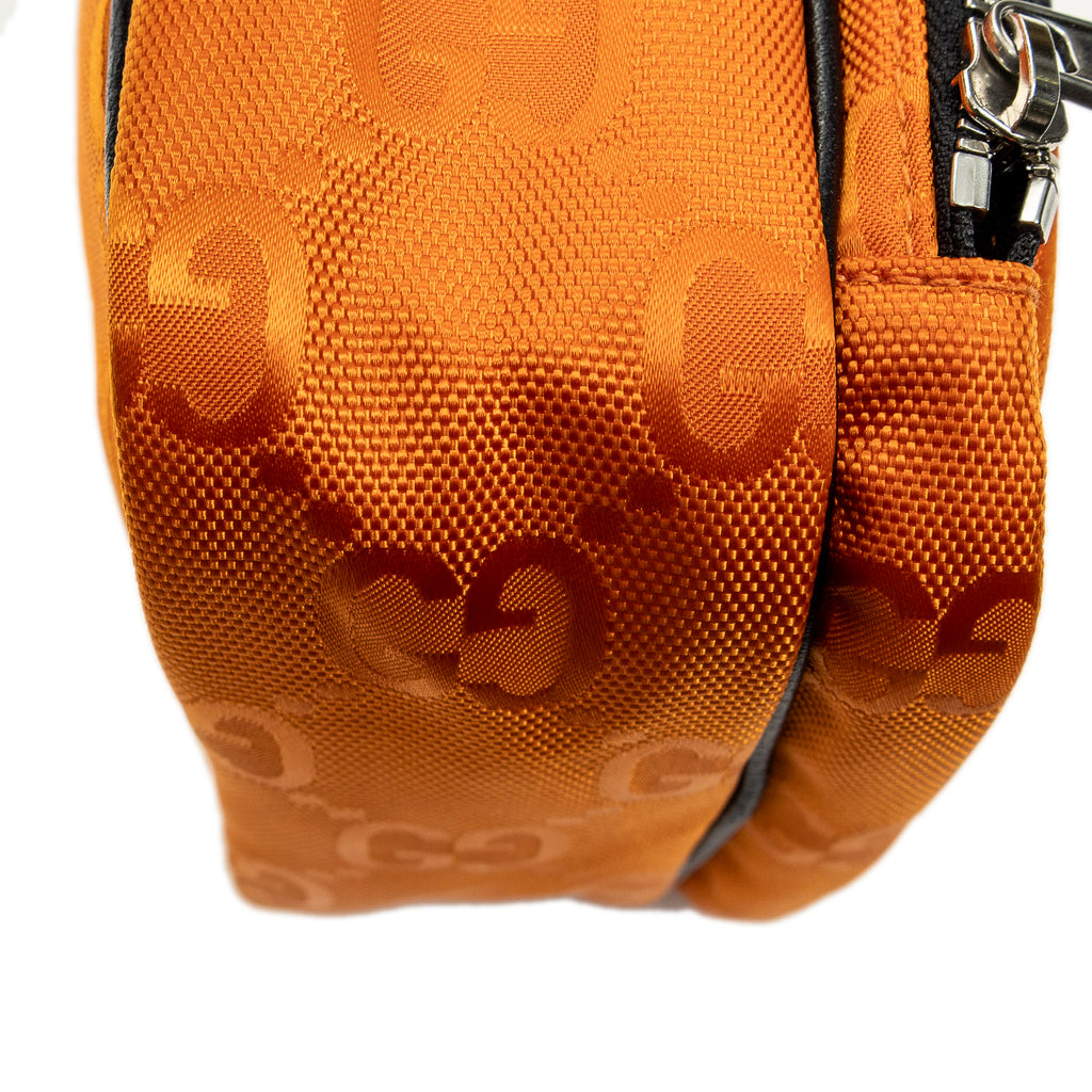 Shoulder Bag Small Messenger Crossbody Orange Monogrammed Nylon Canvas