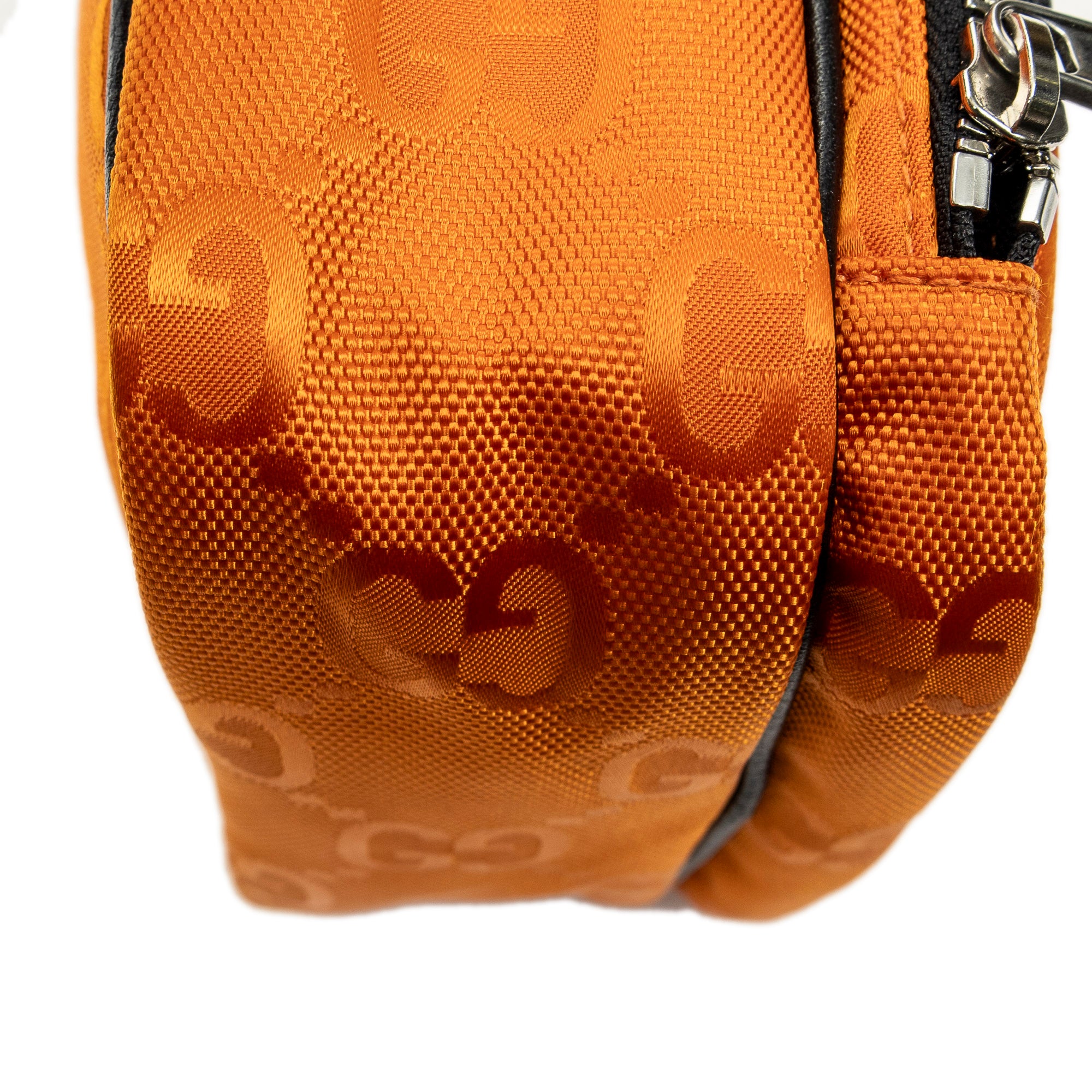 Shoulder Bag Small Messenger Crossbody Orange Monogrammed Nylon Canvas