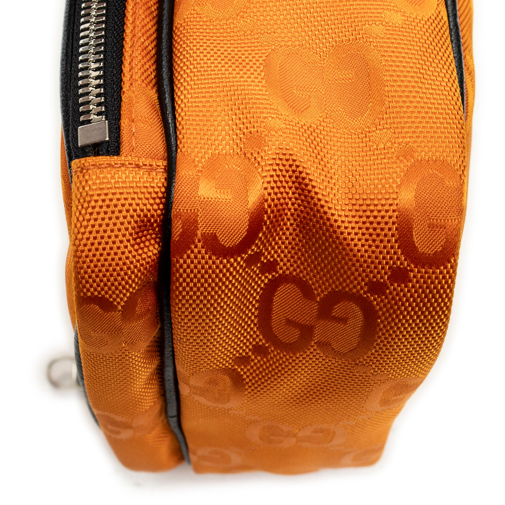 Shoulder Bag Small Messenger Crossbody Orange Monogrammed Nylon Canvas