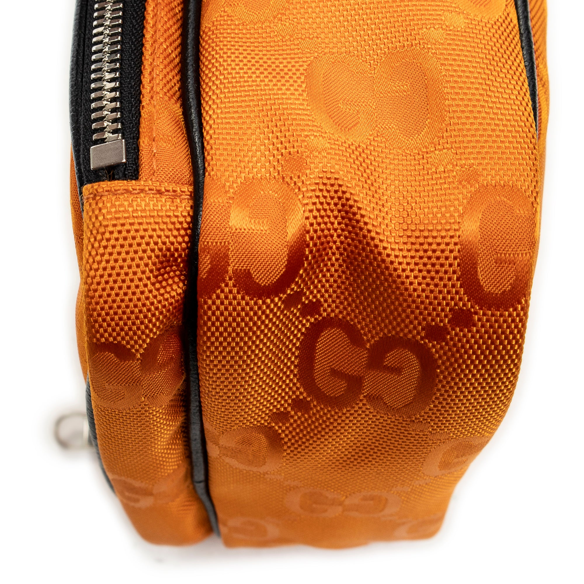 Shoulder Bag Small Messenger Crossbody Orange Monogrammed Nylon Canvas