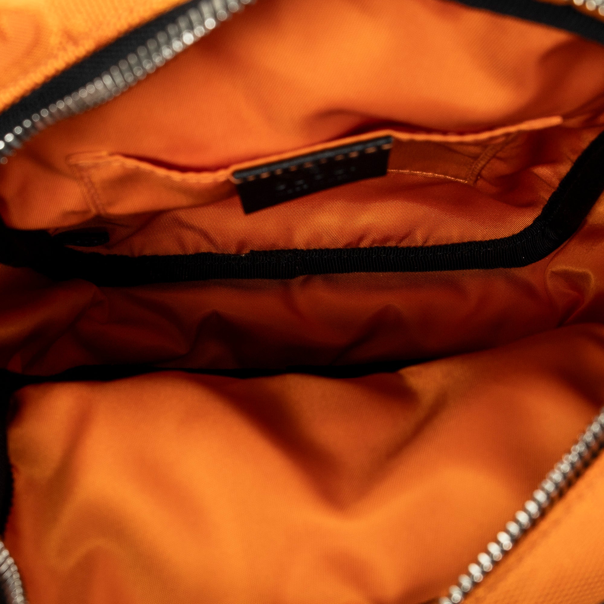Shoulder Bag Small Messenger Crossbody Orange Monogrammed Nylon Canvas