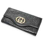 Wallet Interlocking G Continental Wallet Black Guccissima Leather