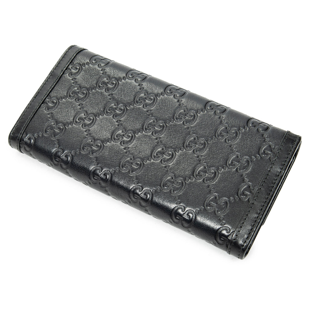 Wallet Interlocking G Continental Wallet Black Guccissima Leather