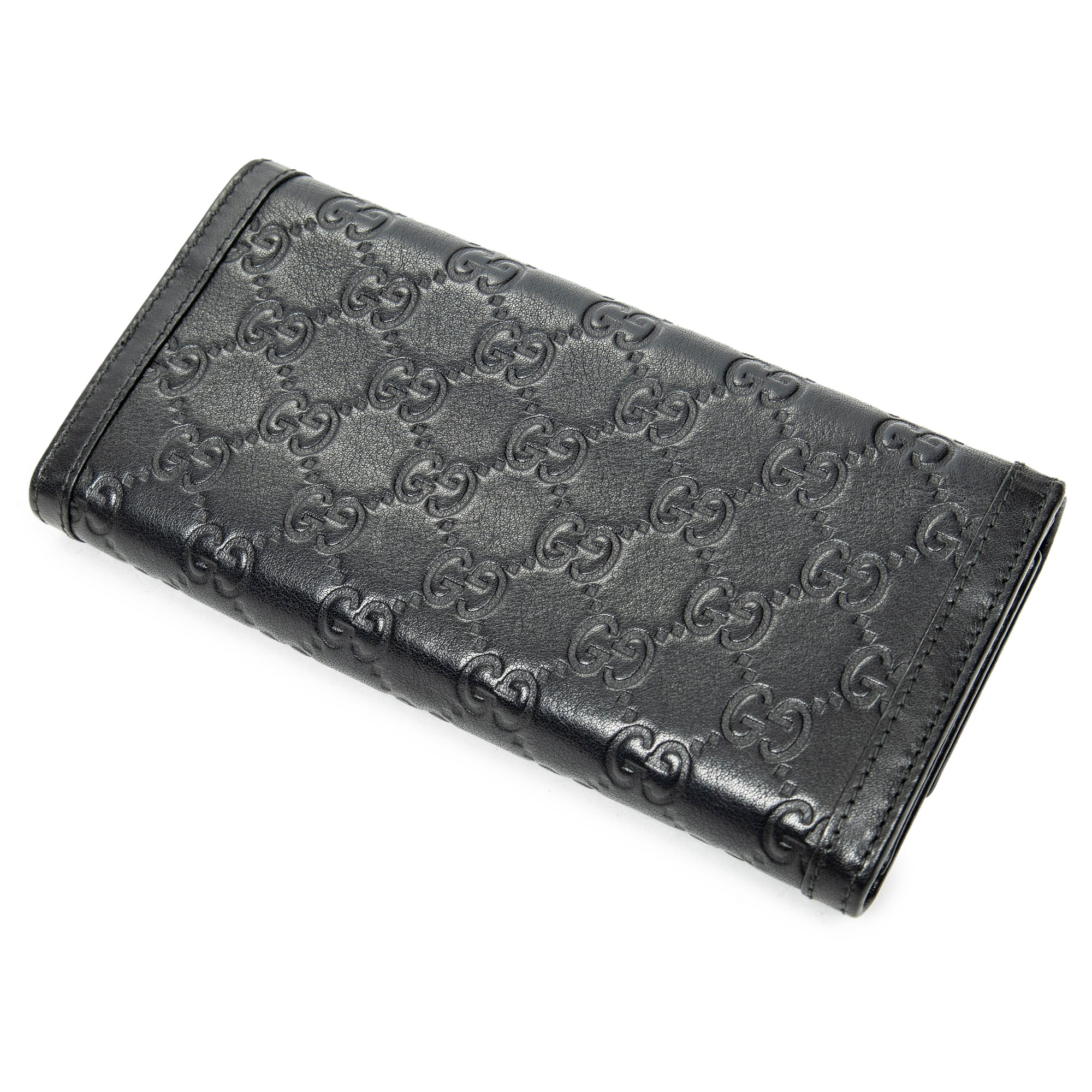 Wallet Interlocking G Continental Wallet Black Guccissima Leather