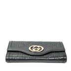 Wallet Interlocking G Continental Wallet Black Guccissima Leather