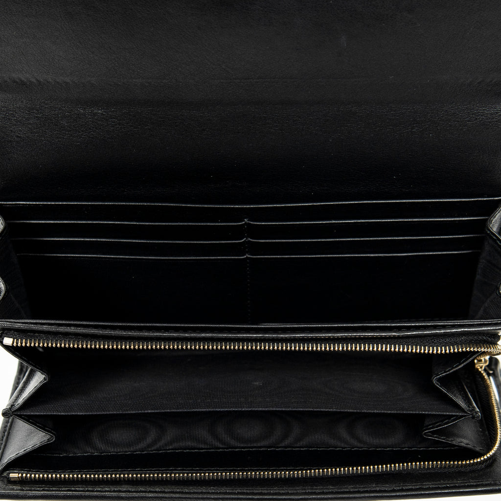 Wallet Interlocking G Continental Wallet Black Guccissima Leather