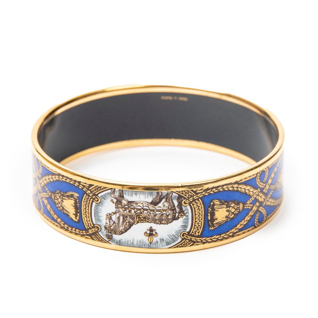 Bracelet Enamel Bangle MM Blue Gold Plated