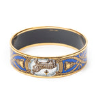 Bracelet Enamel Bangle MM Blue Gold Plated