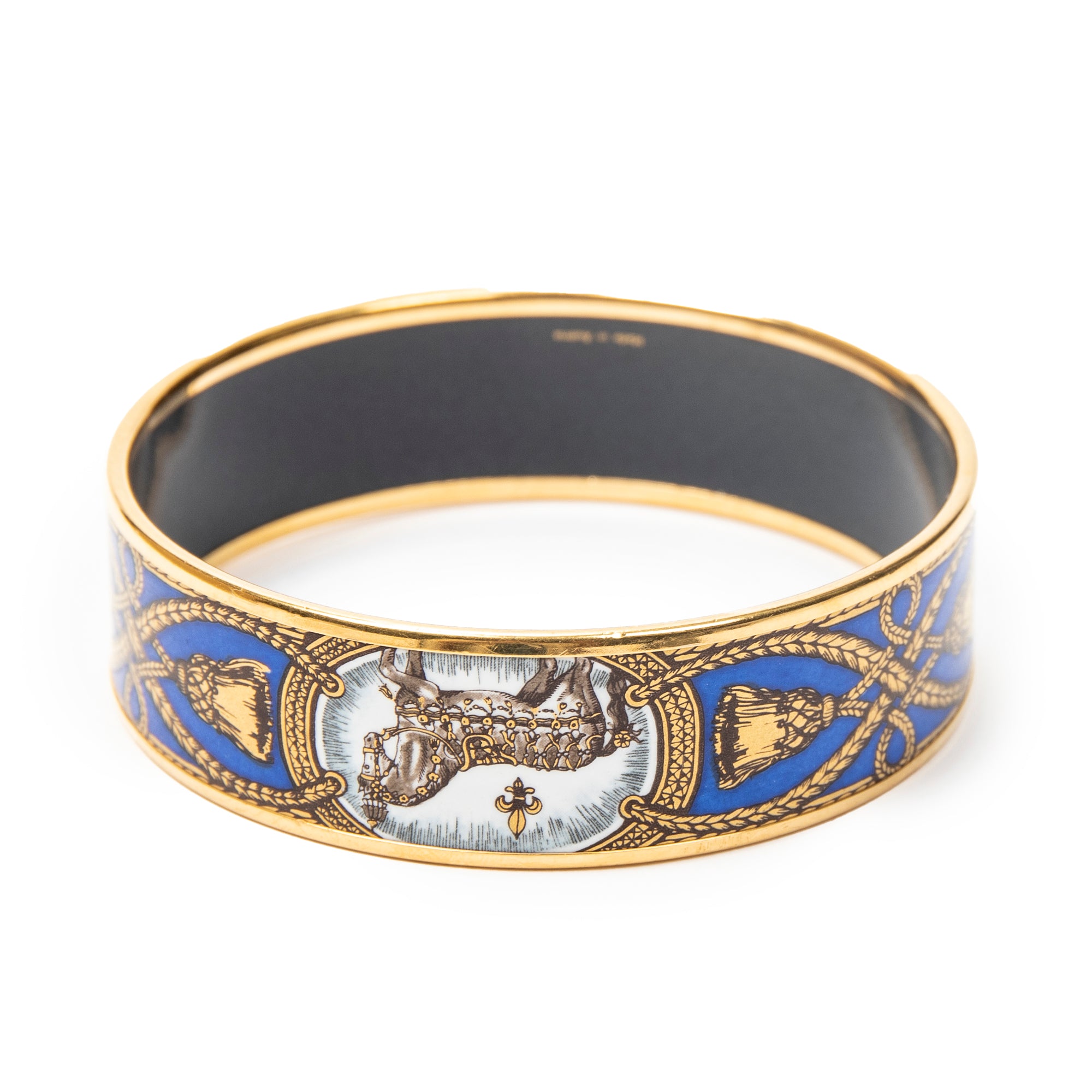 Bracelet Enamel Bangle MM Blue Gold Plated