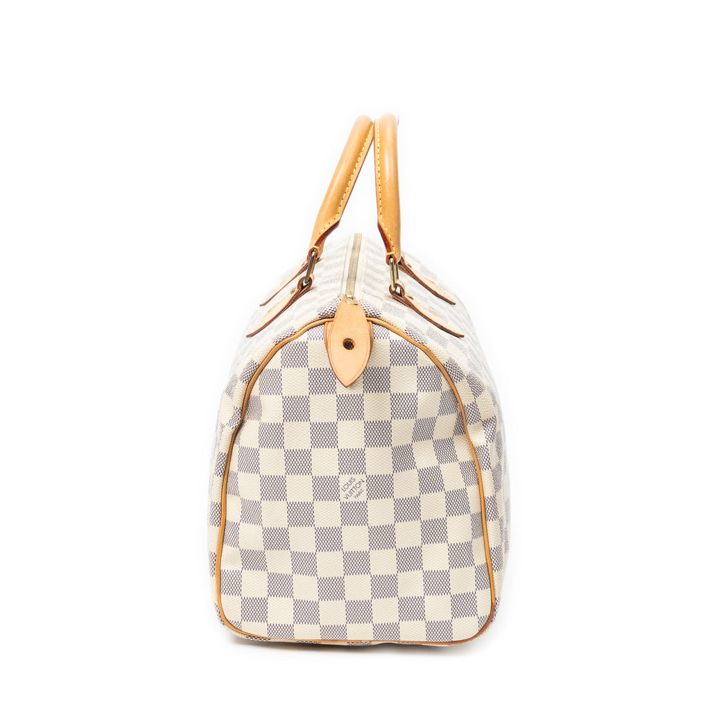 Handbag Speedy 30 Ivory Damier Azur