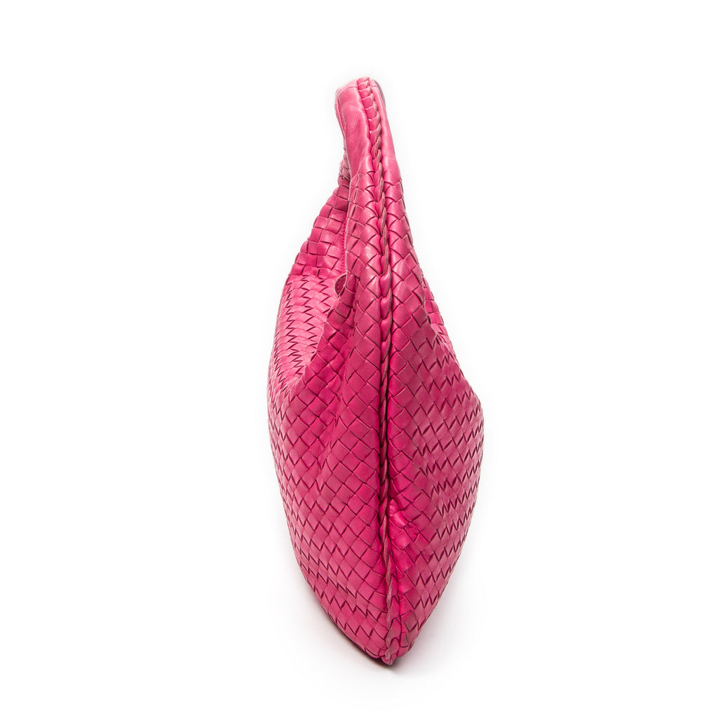 Shoulder Bag Veneta Hobo Fuchsia Pink Intrecciato Leather