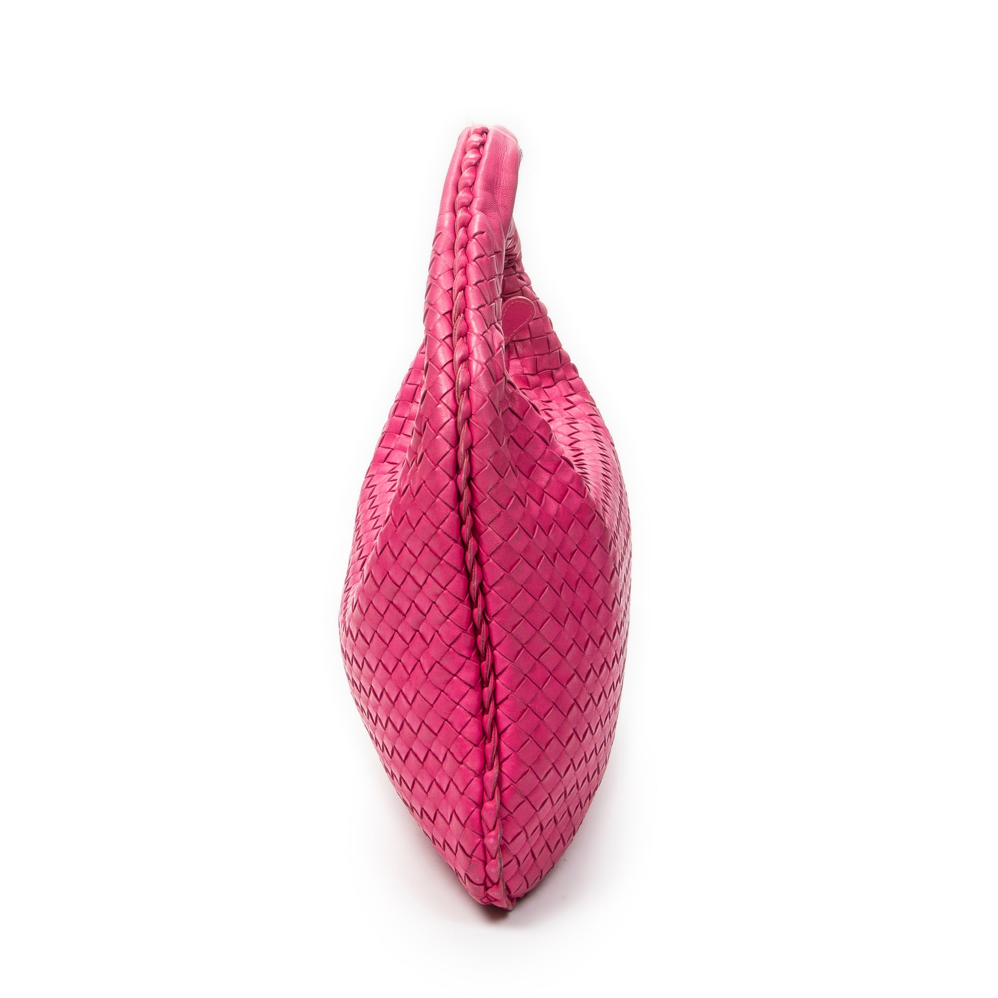 Shoulder Bag Veneta Hobo Fuchsia Pink Intrecciato Leather