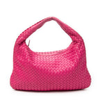 Shoulder Bag Veneta Hobo Fuchsia Pink Intrecciato Leather