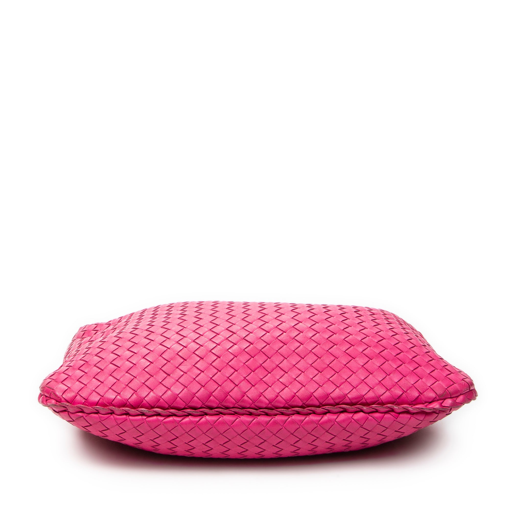 Shoulder Bag Veneta Hobo Fuchsia Pink Intrecciato Leather