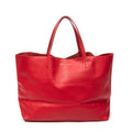 Shoulder Bag Horizontal Cabas Red Calfskin Leather