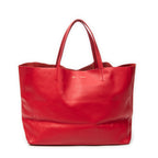 Shoulder Bag Horizontal Cabas Red Calfskin Leather