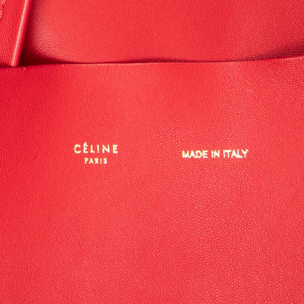 Shoulder Bag Horizontal Cabas Red Calfskin Leather